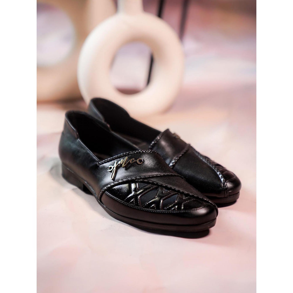 Jatin Malik Black Solid Loafers