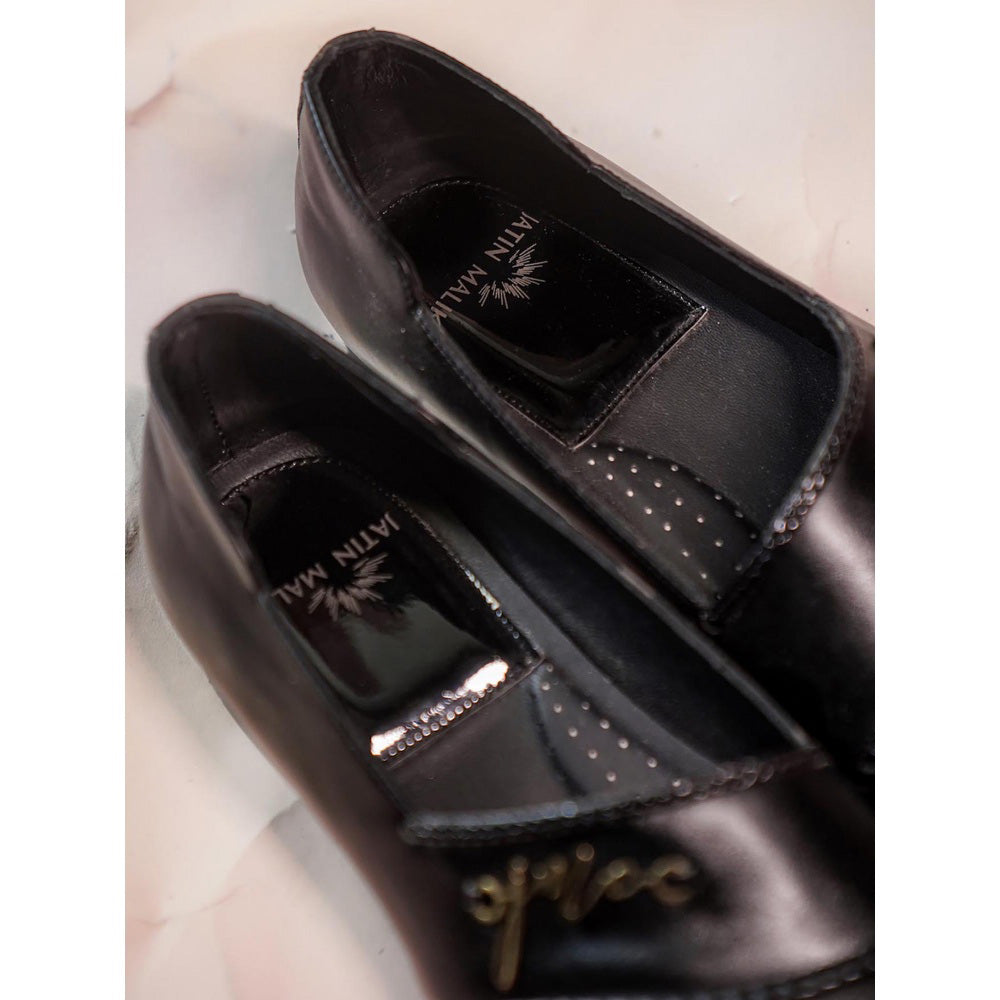 Jatin Malik Black Solid Loafers