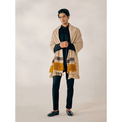 Jatin Malik Beige Pashmina Shawl