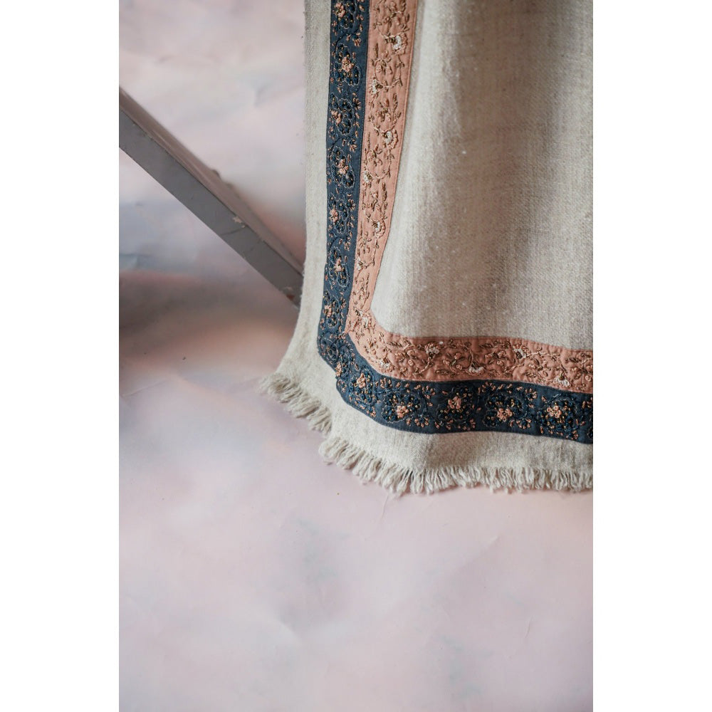 Jatin Malik Ivory Pashmina Shawl