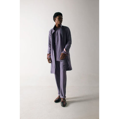 Jatin Malik English Purpul Overcoat