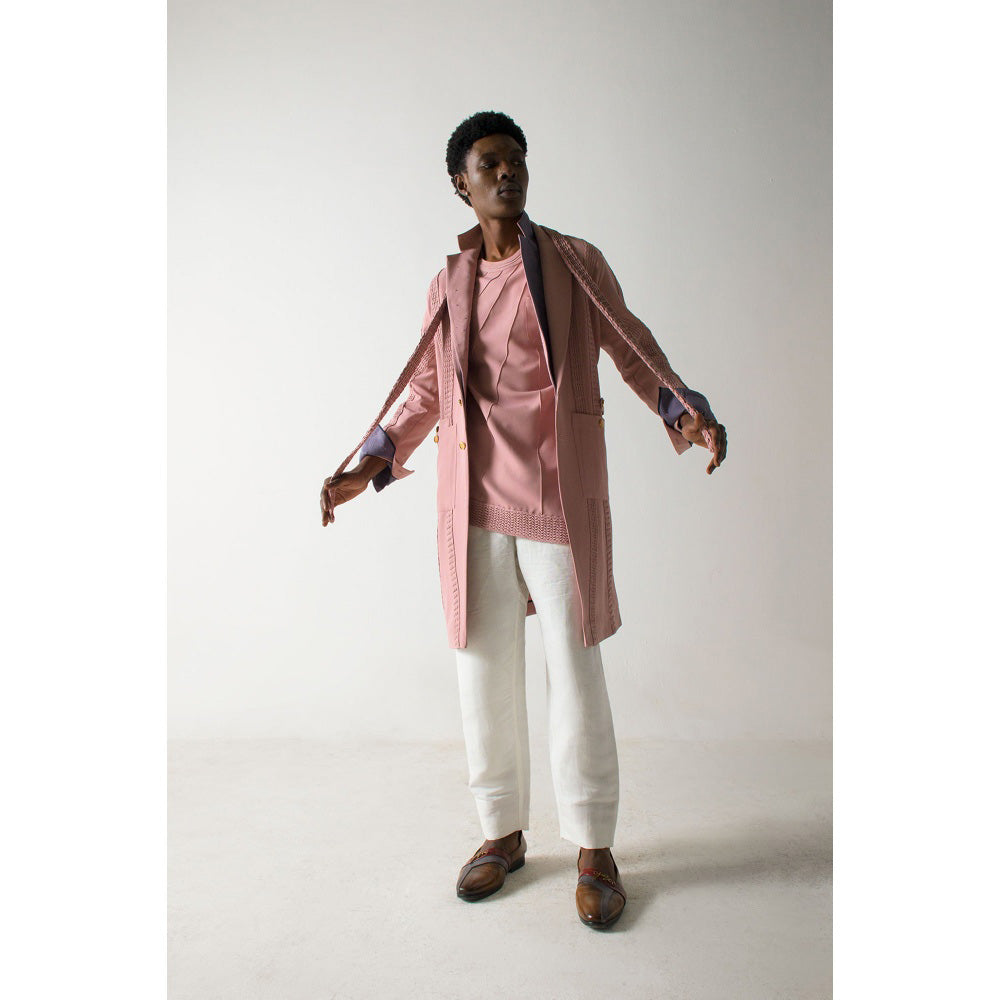 Jatin Malik Mr. Pink Overcoat (Set of 2)
