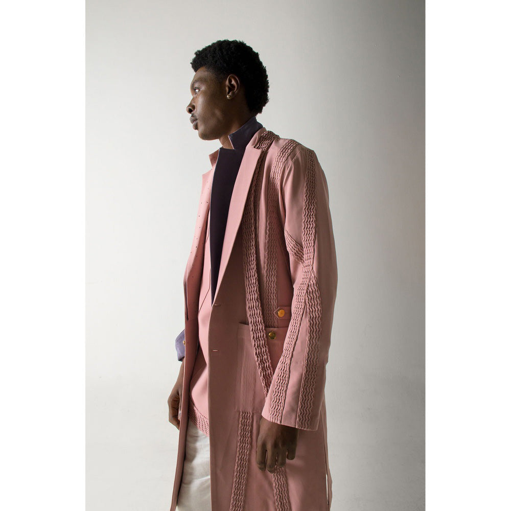 Jatin Malik Mr. Pink Overcoat (Set of 2)