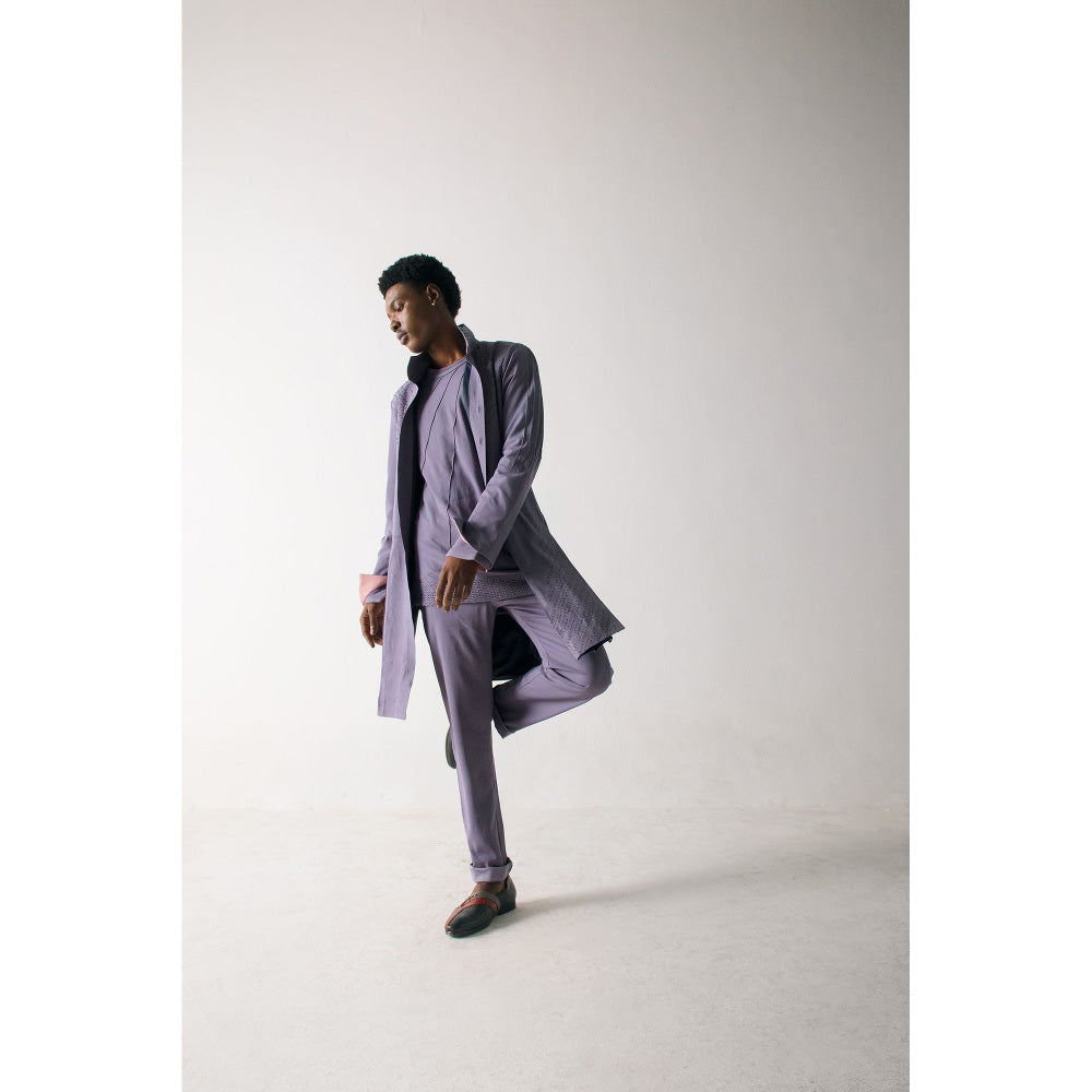 Jatin Malik English Purpul Overcoat (Set of 3)