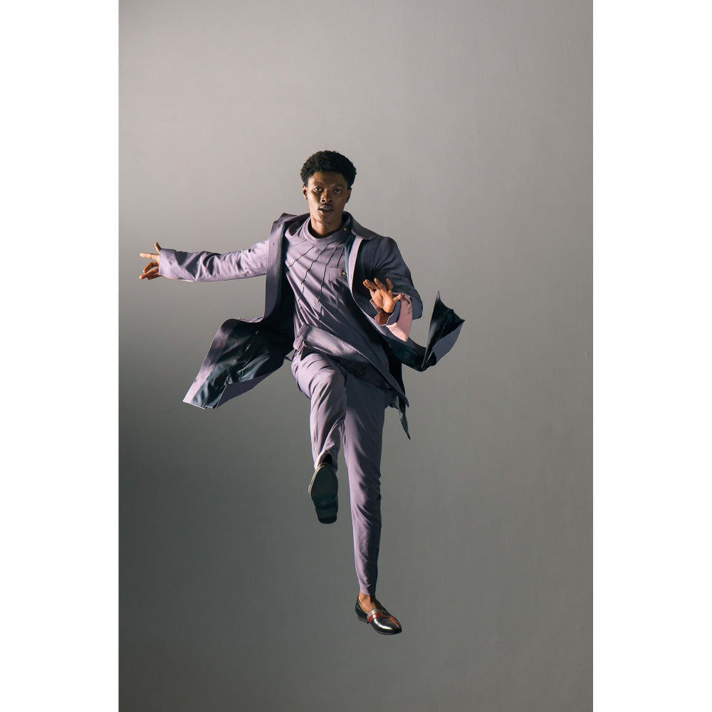 Jatin Malik English Purpul Overcoat (Set of 3)