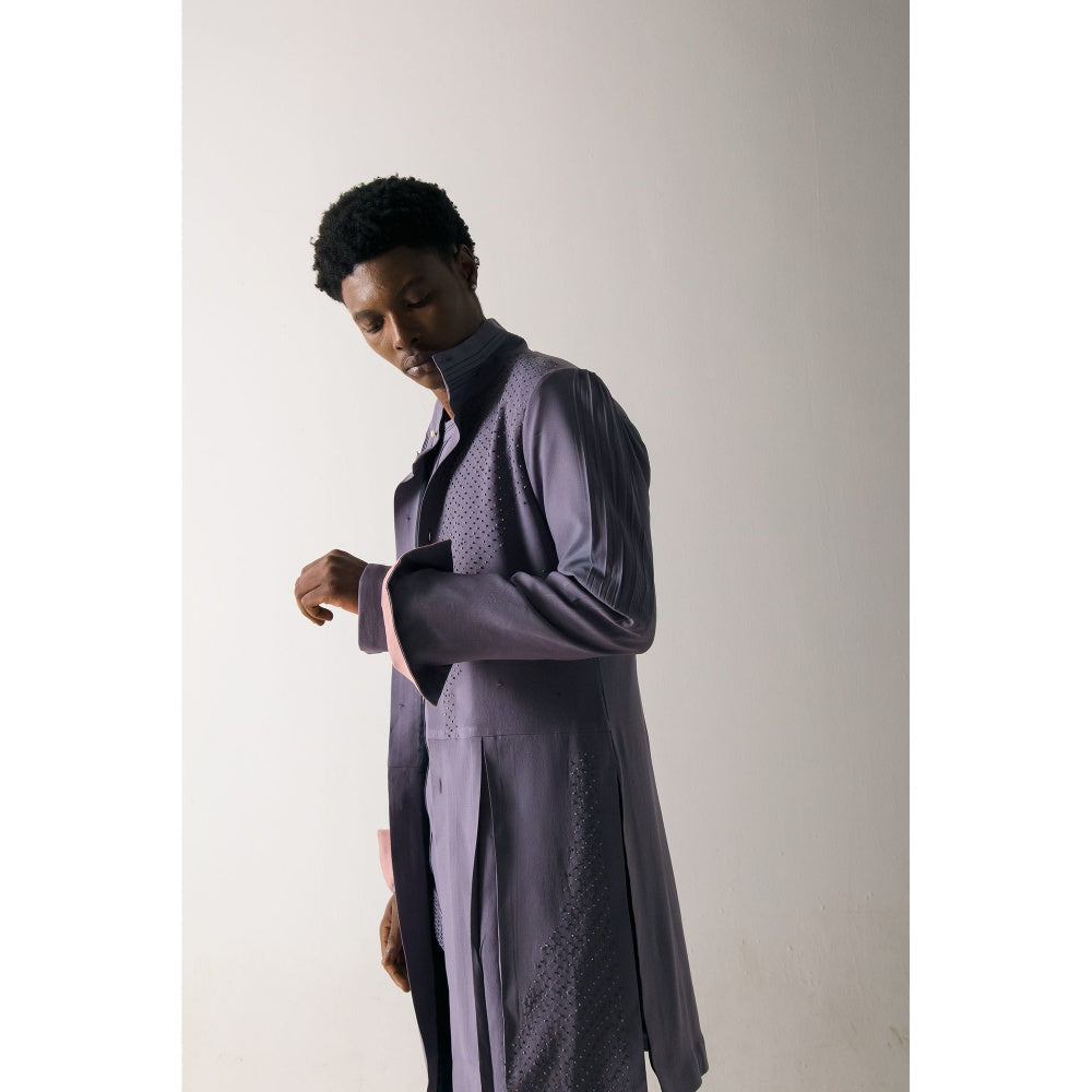 Jatin Malik English Purpul Overcoat (Set of 3)