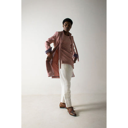 Jatin Malik Mr. Pink Overcoat (Set of 4)