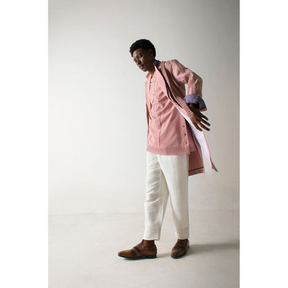 Jatin Malik Mr. Pink Overcoat (Set of 4)