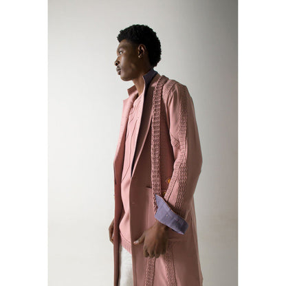 Jatin Malik Mr. Pink Overcoat (Set of 4)
