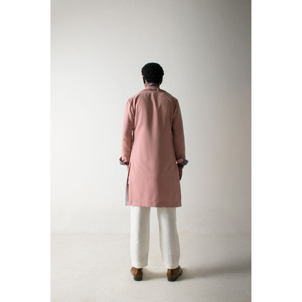 Jatin Malik Mr. Pink Overcoat (Set of 4)
