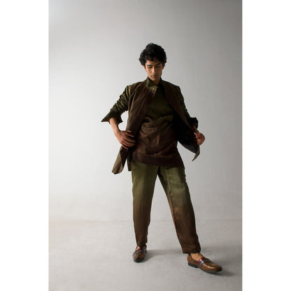 Jatin Malik Mr. Olive in Brown Shacket (Set of 3)
