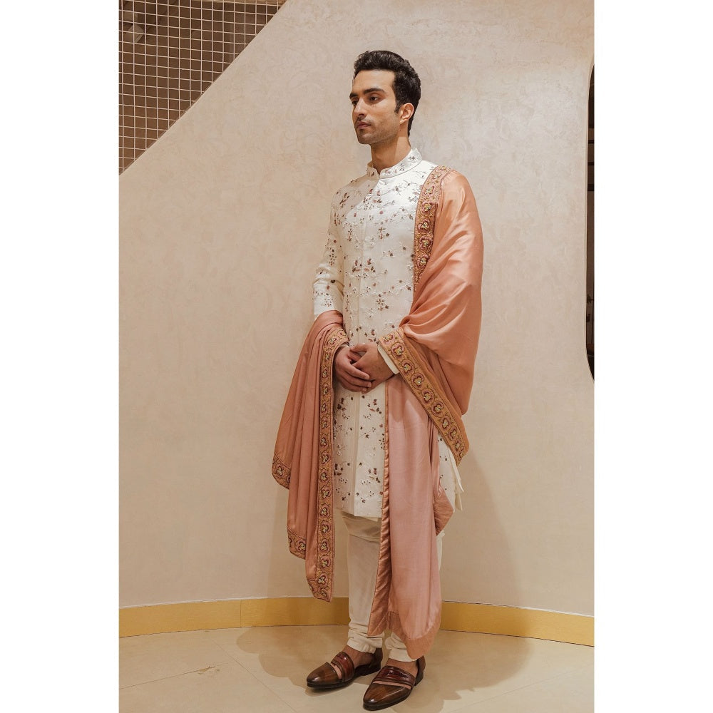 Jatin Malik The Regal White Sherwani (Set of 4)