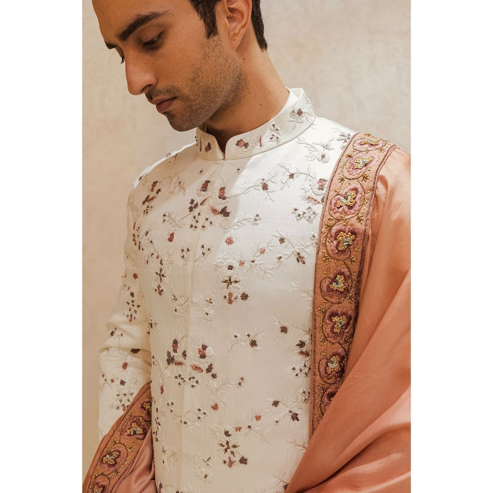Jatin Malik The Regal White Sherwani (Set of 4)