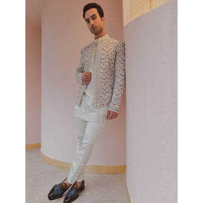 Jatin Malik Off White Moon Short Jacket (Set of 3)