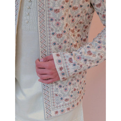 Jatin Malik Off White Moon Short Jacket (Set of 3)