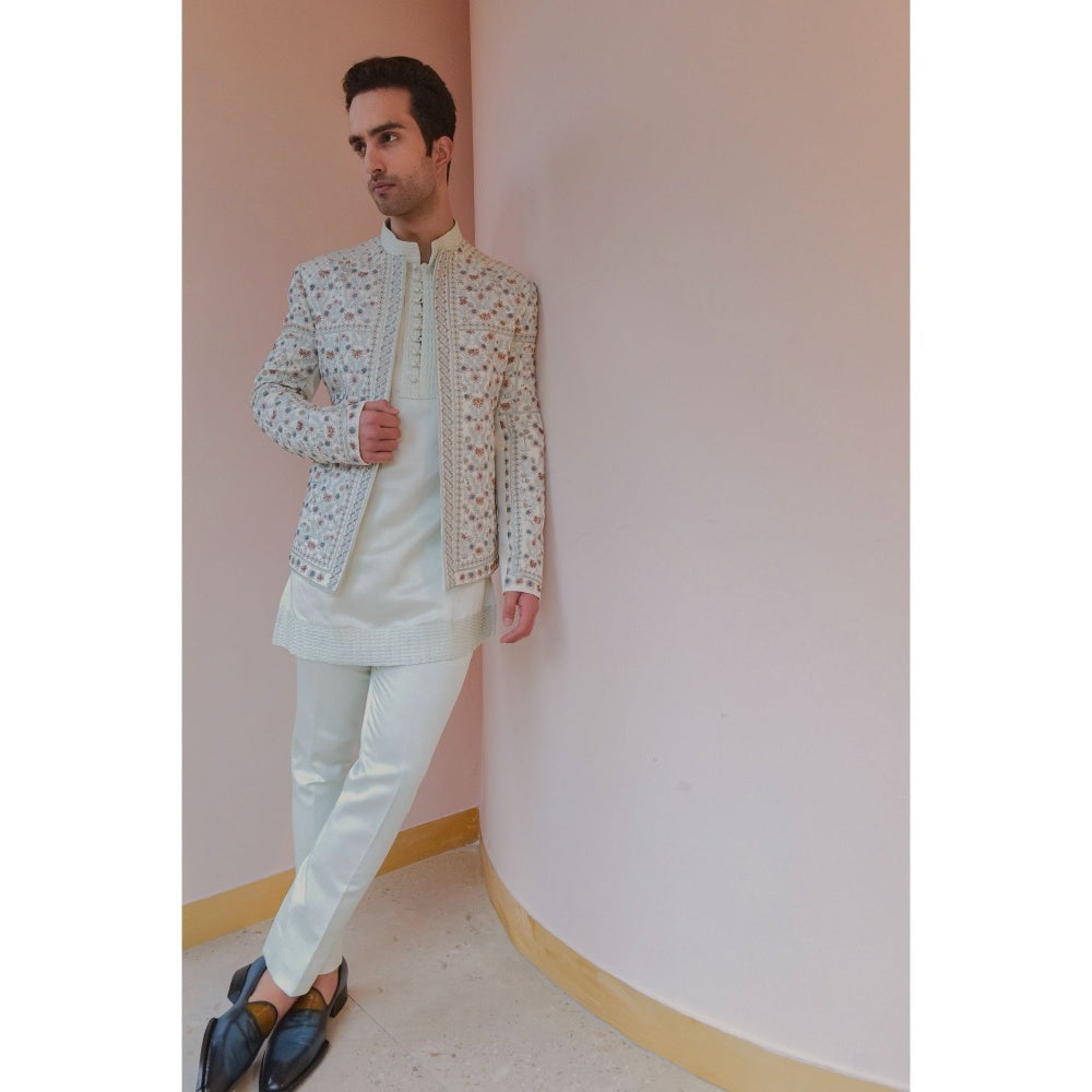 Jatin Malik Off White Moon Short Jacket (Set of 3)