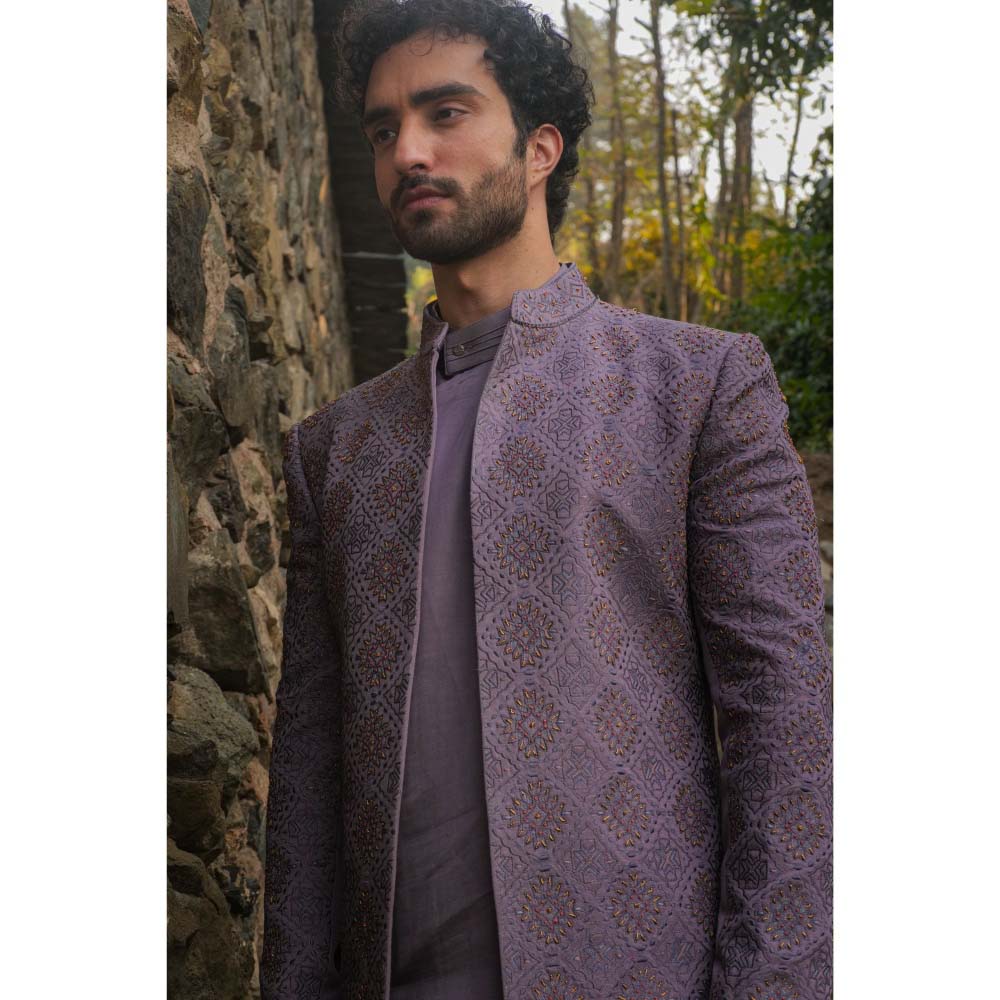 Jatin Malik English Purple Contemporary Jacket (Set of 3)