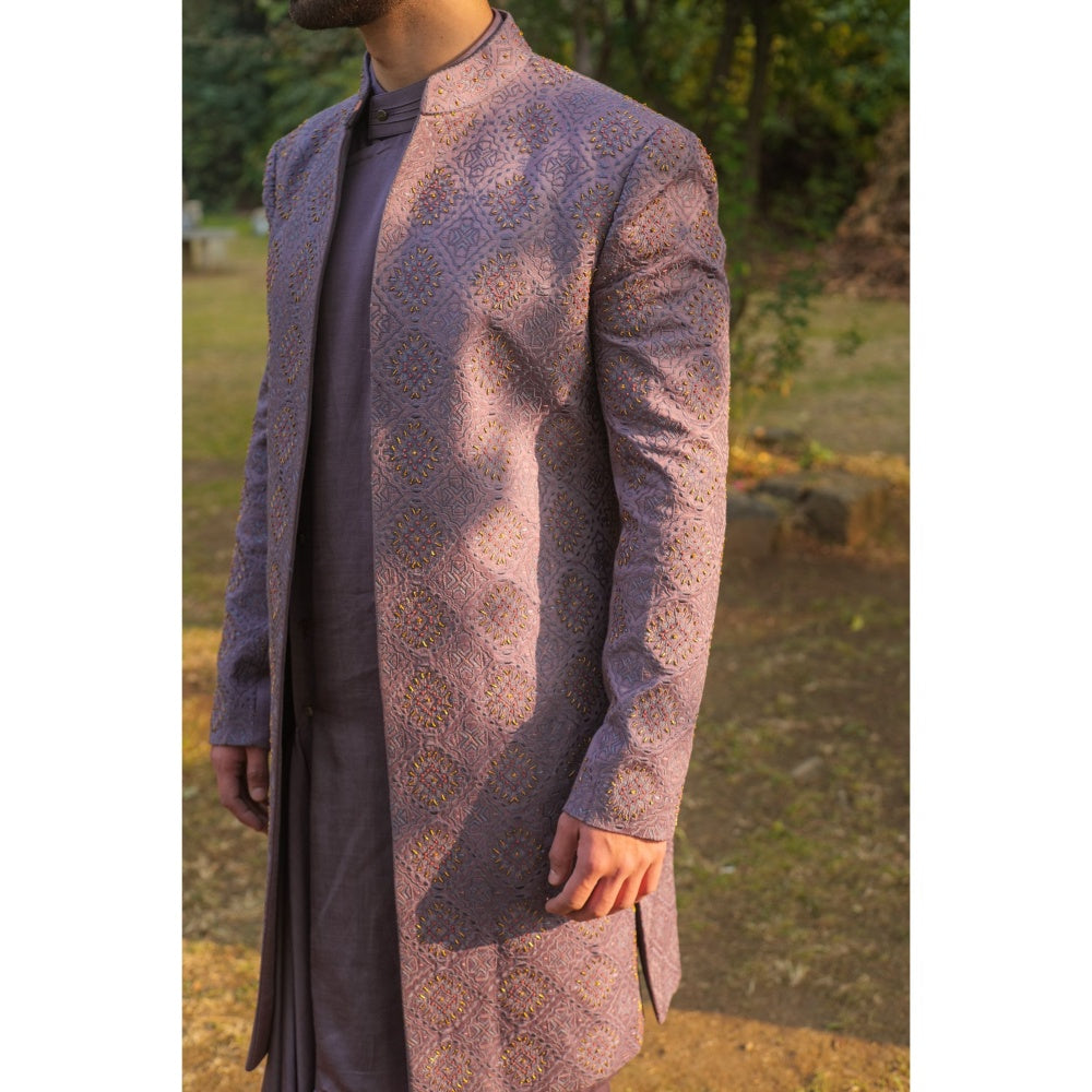 Jatin Malik English Purple Contemporary Jacket (Set of 3)