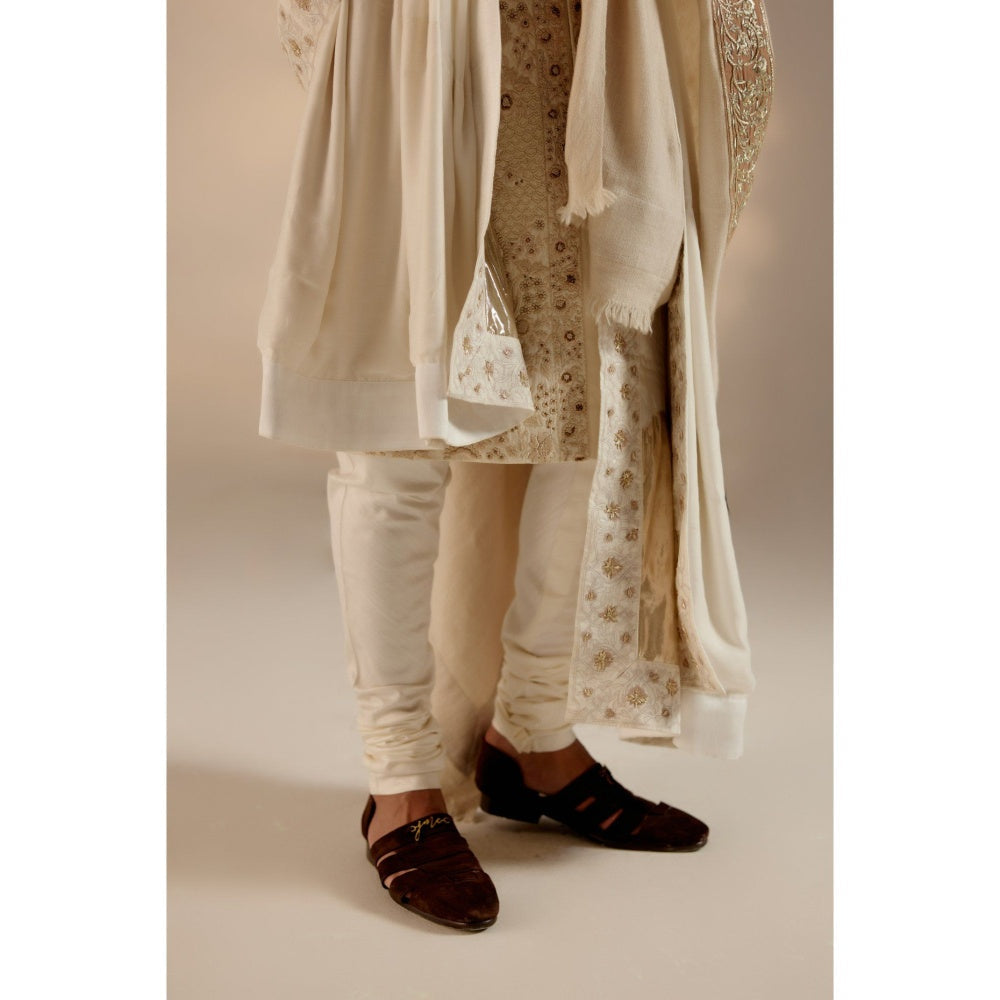 Jatin Malik Butter Cream Sherwani (Set of 4)
