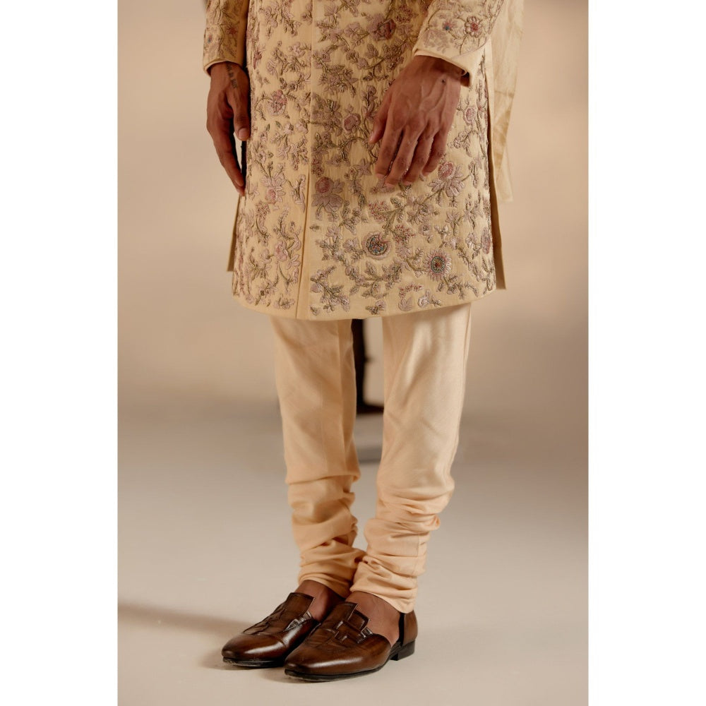 Jatin Malik Pale Gold Sherwani (Set of 5)