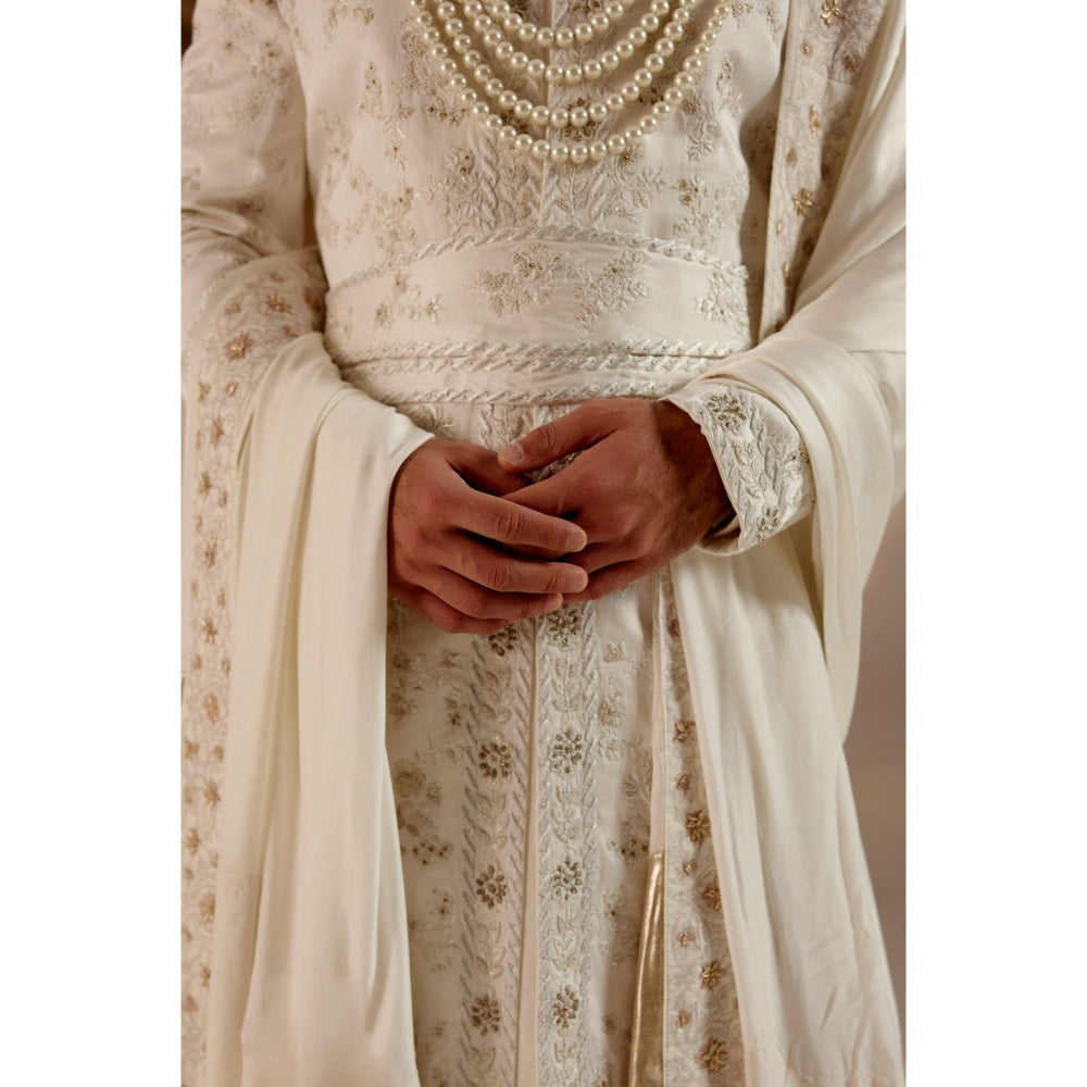 Jatin Malik Gardenia White Sherwani (Set of 6)