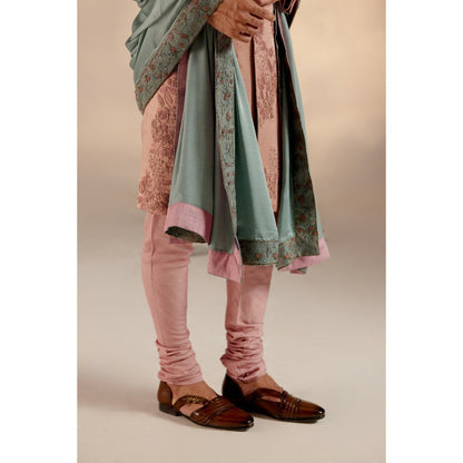 Jatin Malik Orchid Pink Sherwani with Stole & Safa (Set of 5)