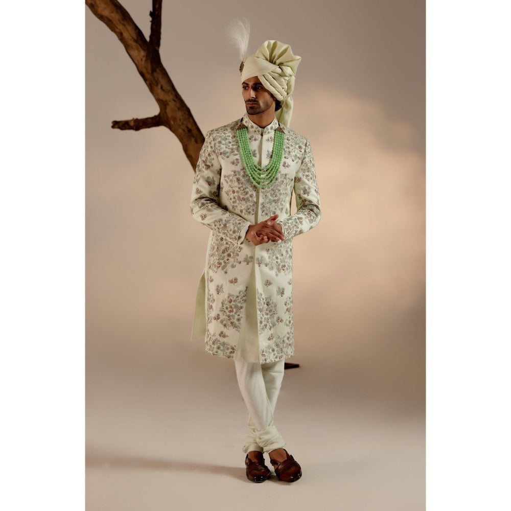 Jatin Malik The Elegant Groom Sherwani with Safa (Set of 4)