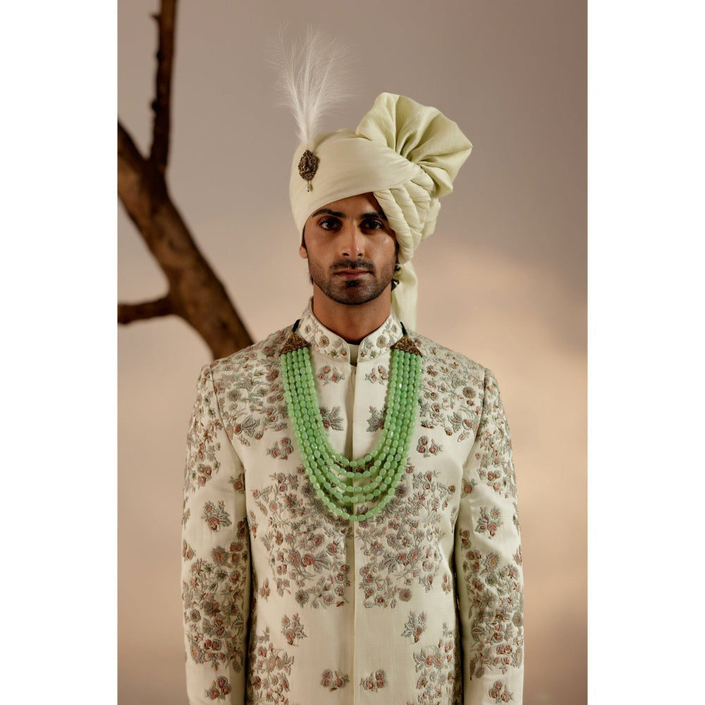 Jatin Malik The Elegant Groom Sherwani with Safa (Set of 4)