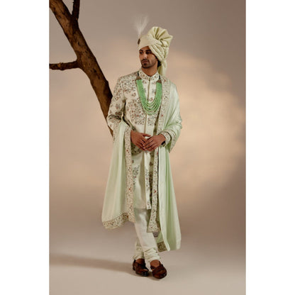 Jatin Malik The Elegant Groom Sherwani with Stole & Safa (Set of 5)
