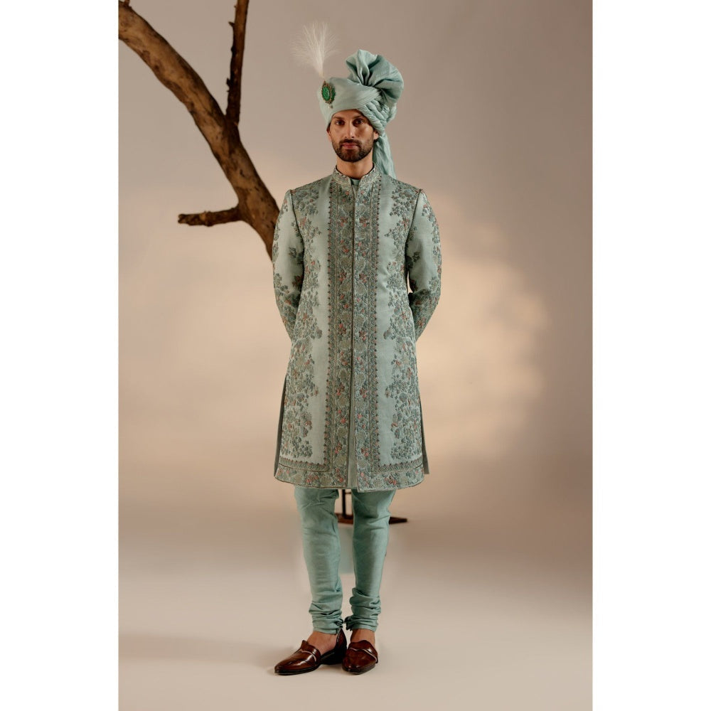 Jatin Malik Chateau Bloom Sherwani with Safa & Stole (Set of 5)