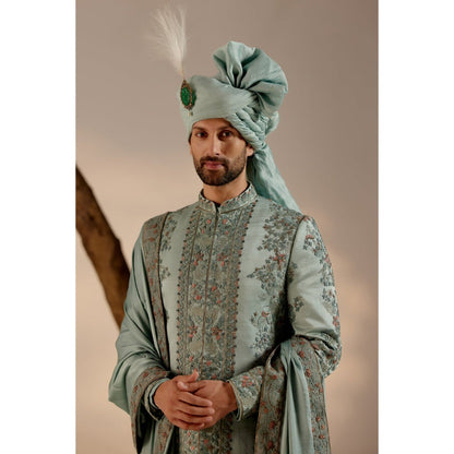 Jatin Malik Chateau Bloom Sherwani with Safa & Stole (Set of 5)