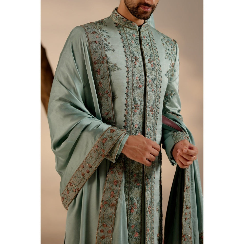 Jatin Malik Chateau Bloom Sherwani with Safa & Stole (Set of 5)