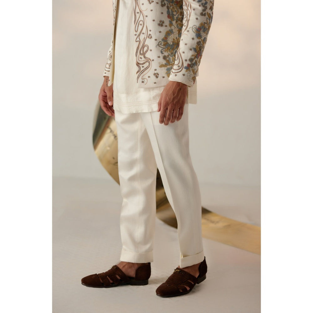 Jatin Malik Eleven Short Jacket with Kurta & Trouser (Set of 3)