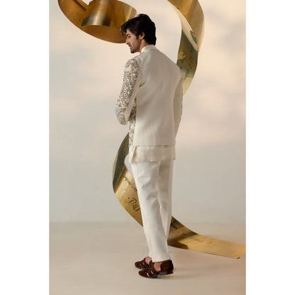 Jatin Malik Eleven Short Jacket with Kurta & Trouser (Set of 3)