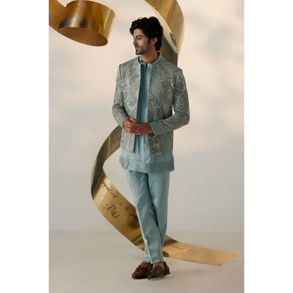 Jatin Malik Chateau Delight Short Jacket with Kurta & Trouser (Set of 3)