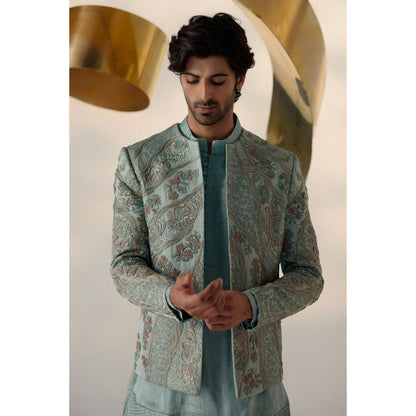 Jatin Malik Chateau Delight Short Jacket with Kurta & Trouser (Set of 3)
