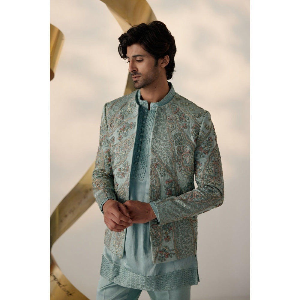 Jatin Malik Chateau Delight Short Jacket with Kurta & Trouser (Set of 3)