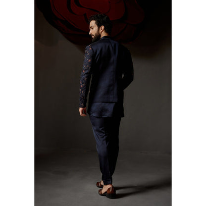 Jatin Malik Midnight Rose Short Jacket with Kurta & Trouser (Set of 3)