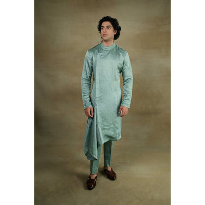 Jatin Malik Smokey Pallid Shrug with Kurta & Trouser (Set of 3)