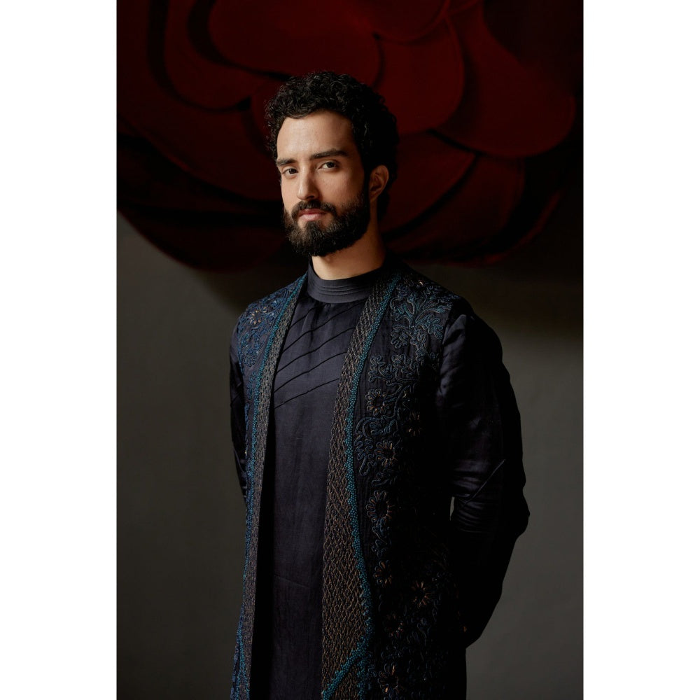 Jatin Malik John Wane Shrug with Kurta & Trouser (Set of 3)