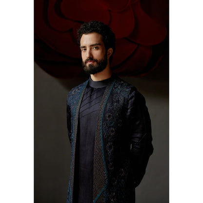 Jatin Malik John Wane Shrug with Kurta & Trouser (Set of 3)