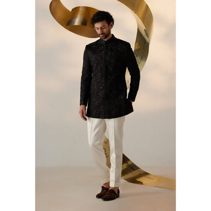 Jatin Malik Persian Night Long Bandhgala with Trouser (Set of 2)