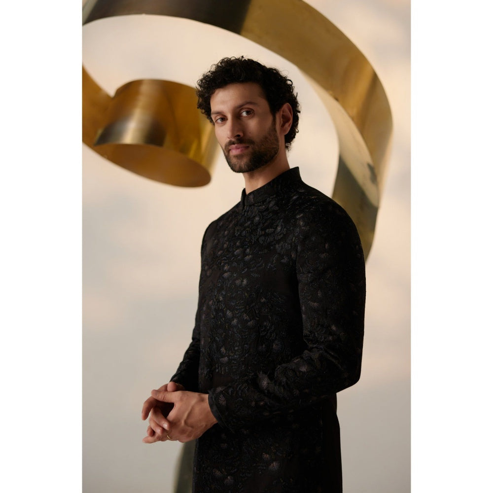 Jatin Malik Persian Night Long Bandhgala with Trouser (Set of 2)