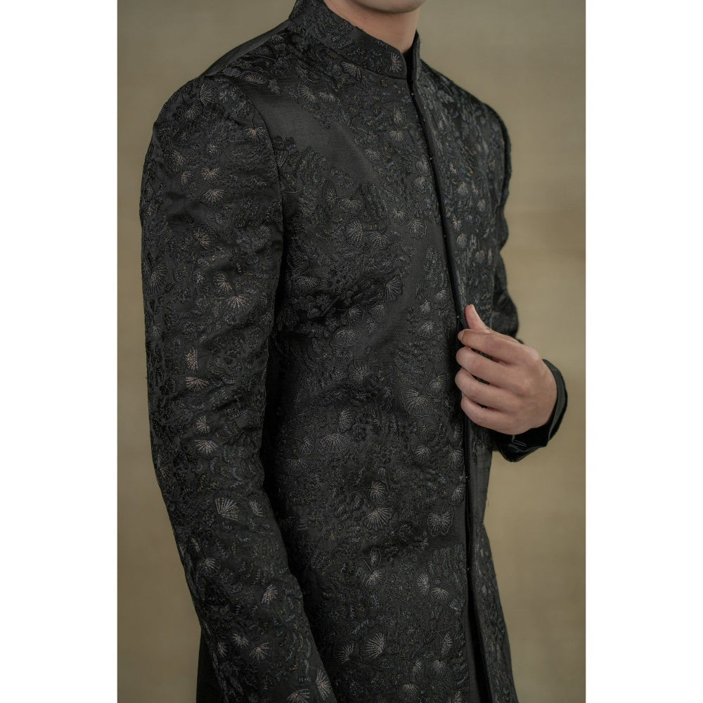 Jatin Malik Persian Night Long Bandhgala with Trouser (Set of 2)