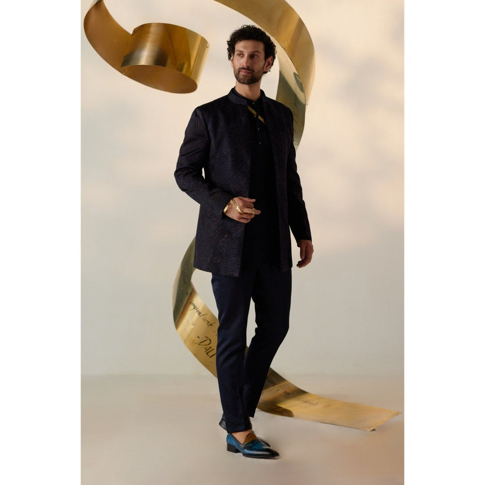 Jatin Malik Celestial Long Bandhgala with Trouser (Set of 2)