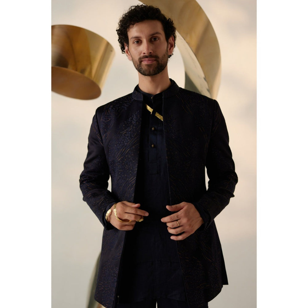 Jatin Malik Celestial Long Bandhgala with Trouser (Set of 2)