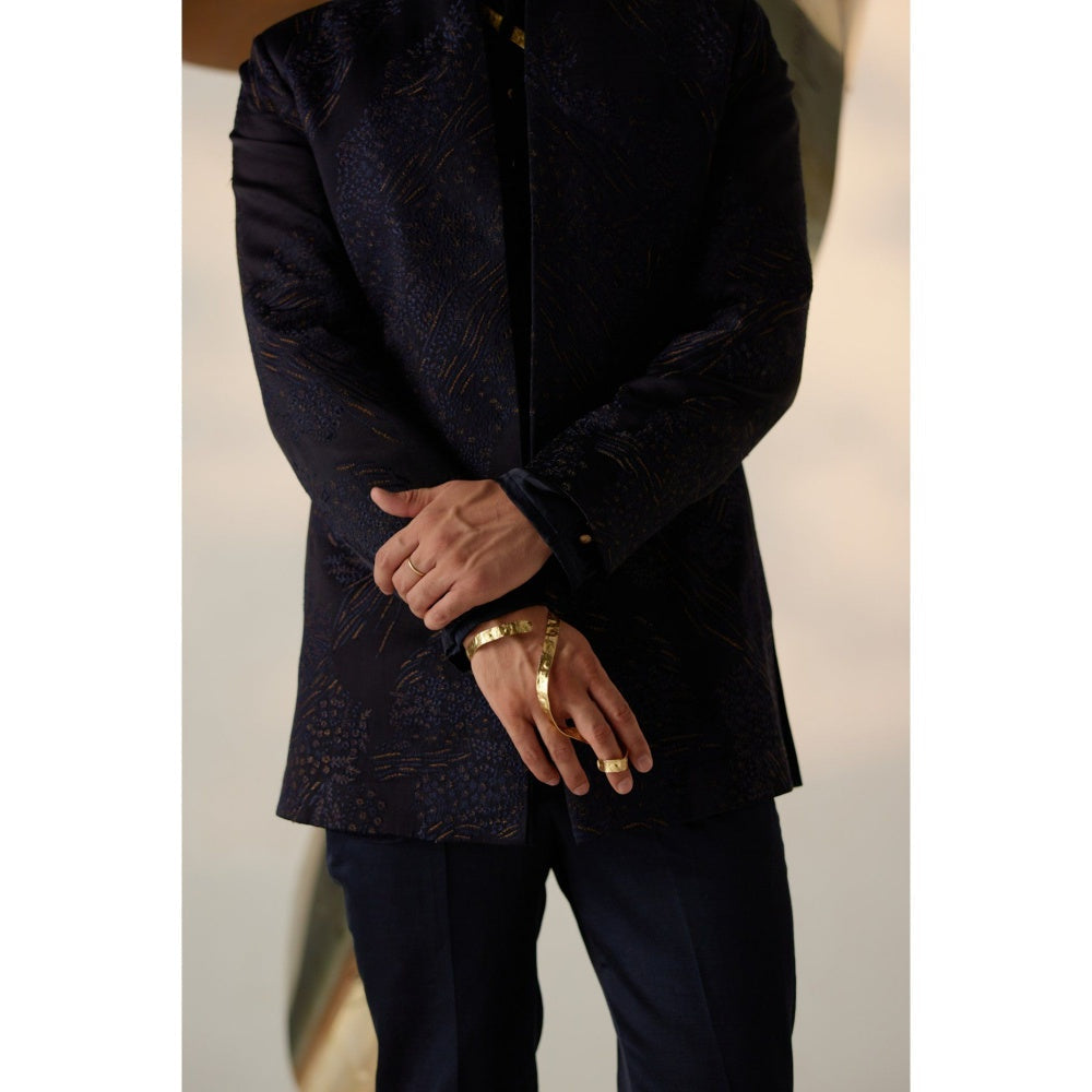 Jatin Malik Celestial Long Bandhgala with Trouser (Set of 2)