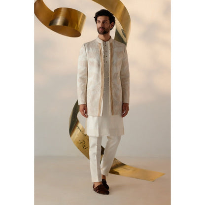 Jatin Malik Dreamy Ivory Bandhgala with Trouser (Set of 2)