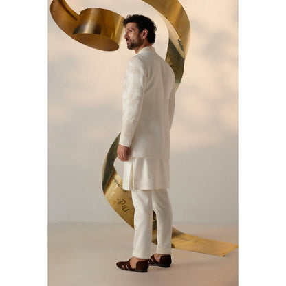 Jatin Malik Dreamy Ivory Bandhgala with Trouser (Set of 2)