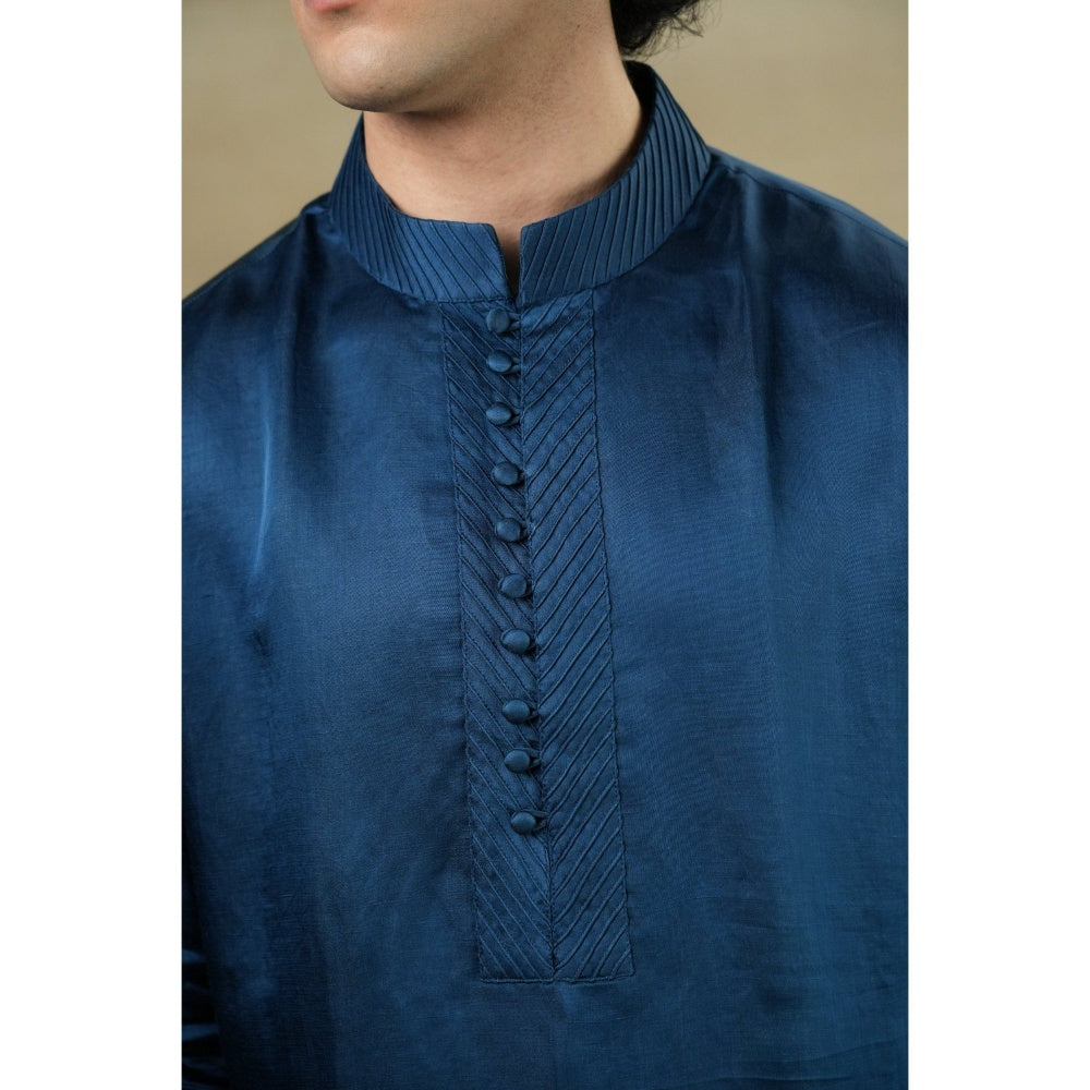 Jatin Malik New Teal Short Kurta (Set of 2)